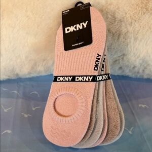 NWT DKNY Pink, Gray & Brown Super Soft 6 Pair Liner